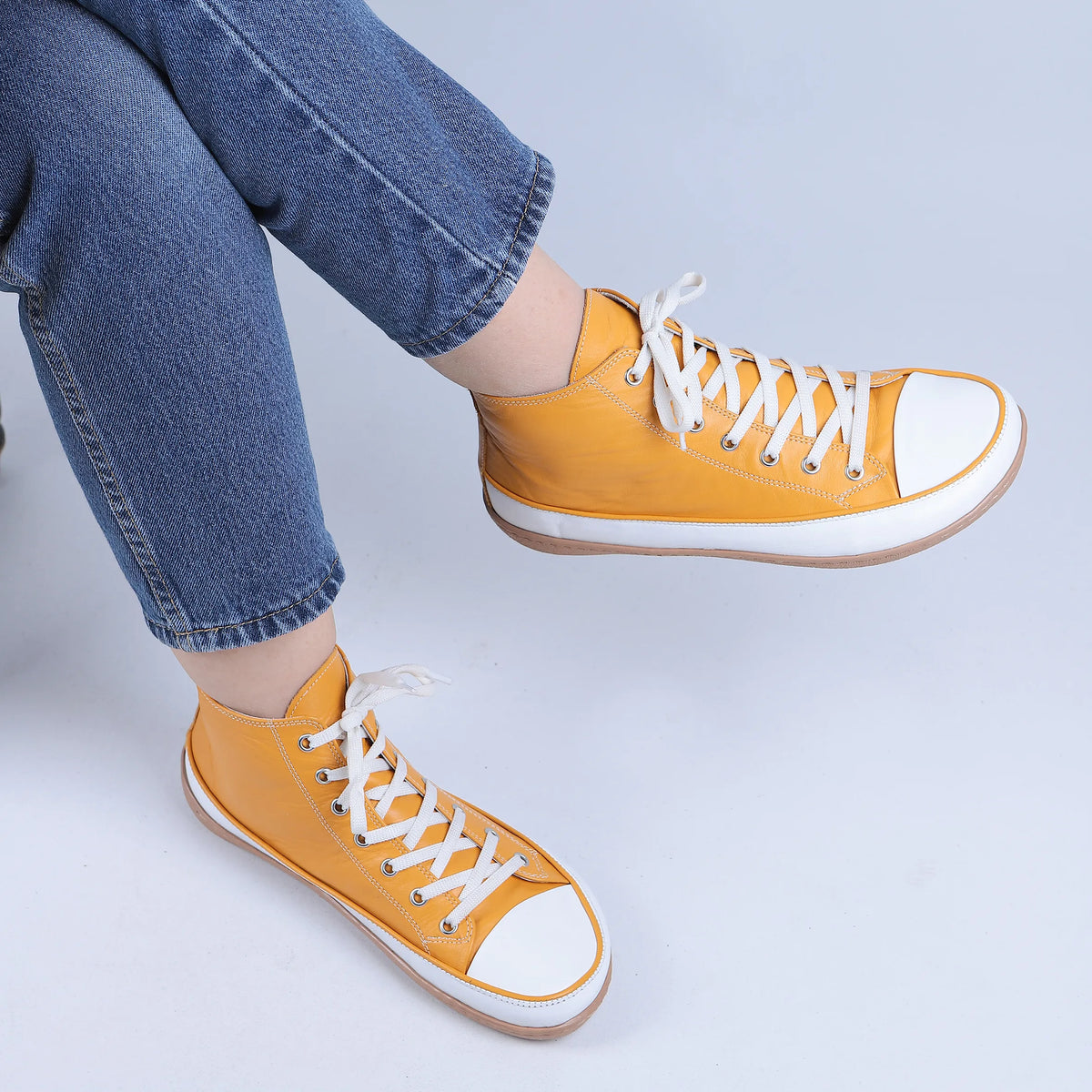 Smooth Barefoot Long Boots Converse Shoes – 6mm Rubber Sole – Yellow