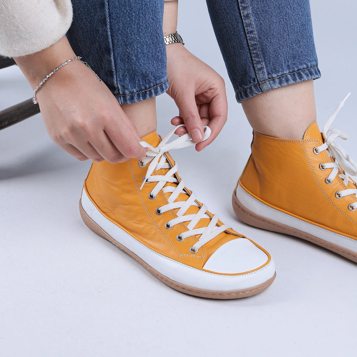 Smooth Barefoot Long Boots Converse Shoes – 6mm Rubber Sole – Yellow