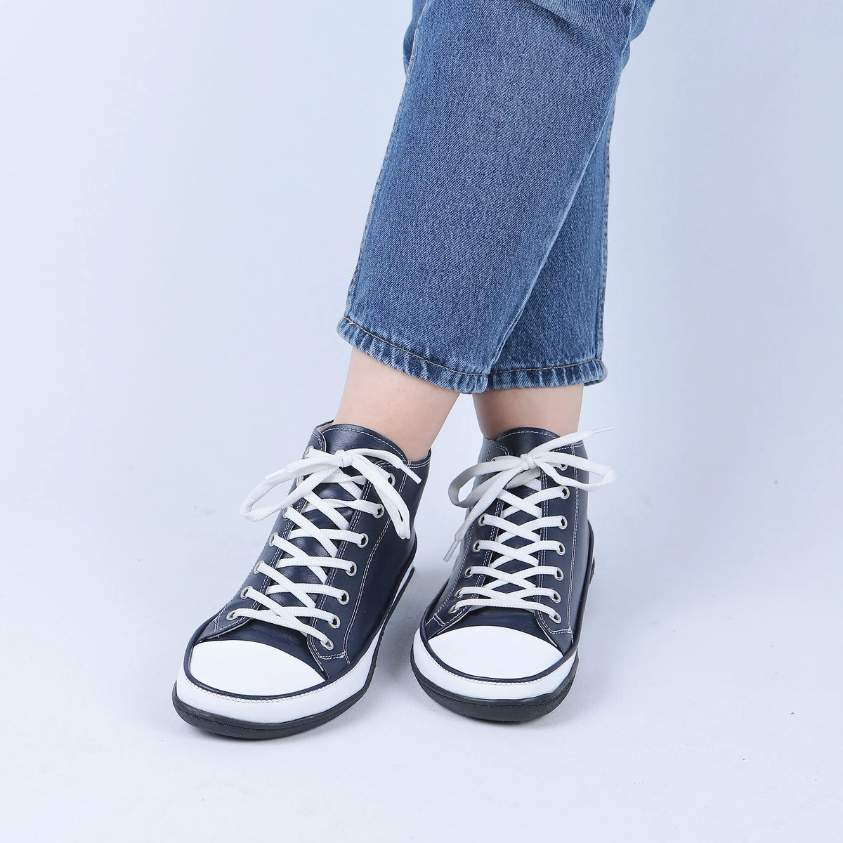 Smooth Barefoot Long Boots Converse Shoes – 6mm Rubber Sole – Navy Blue