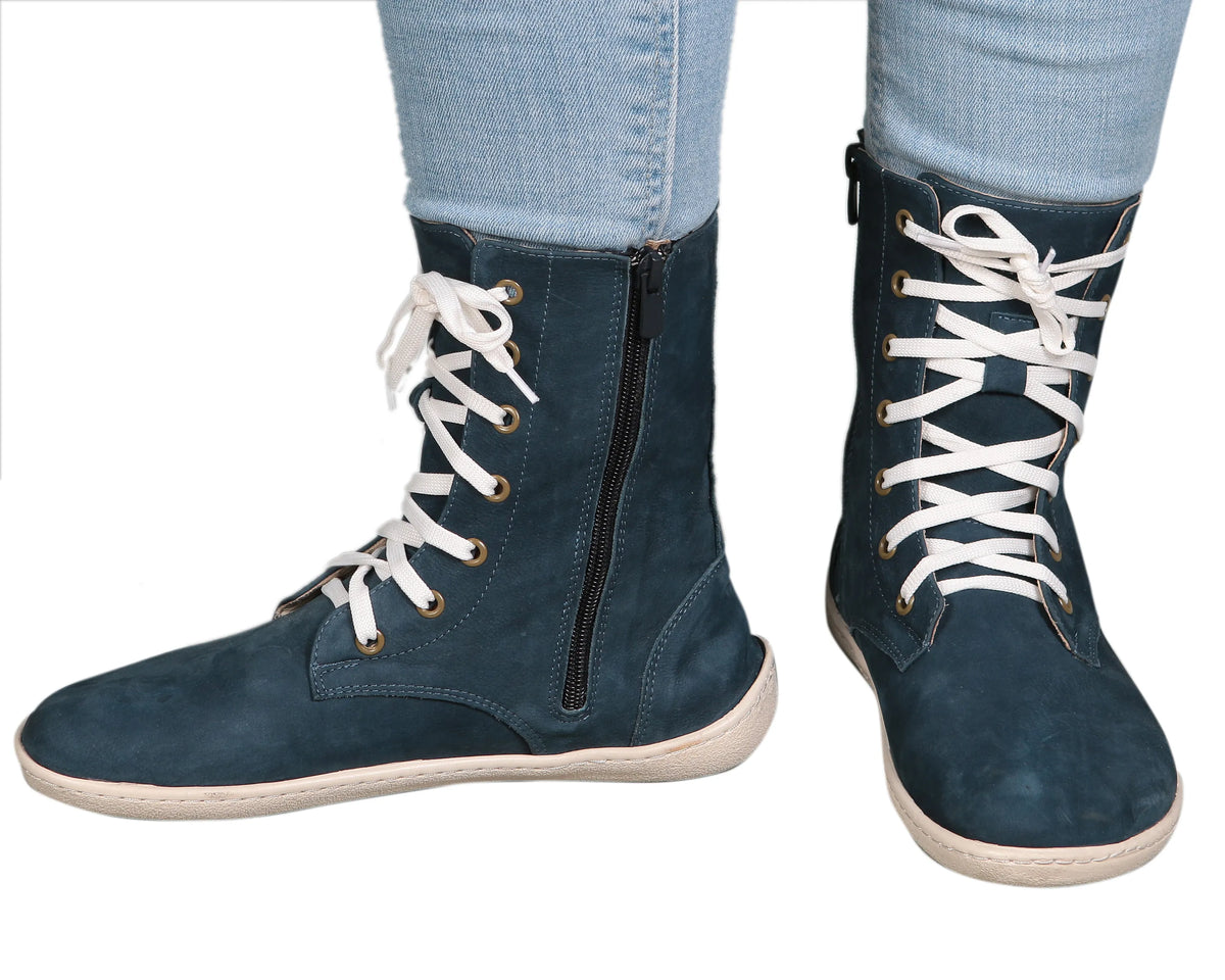 Nubuck Barefoot Long Boots Shoes – 6mm Rubber Sole – Jeans