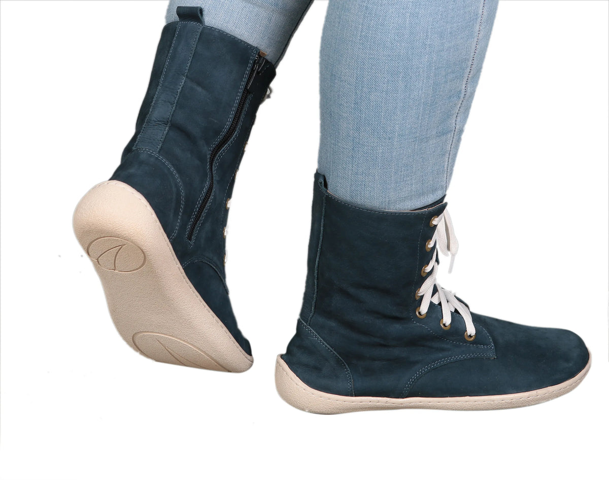 Nubuck Barefoot Long Boots Shoes – 6mm Rubber Sole – Jeans
