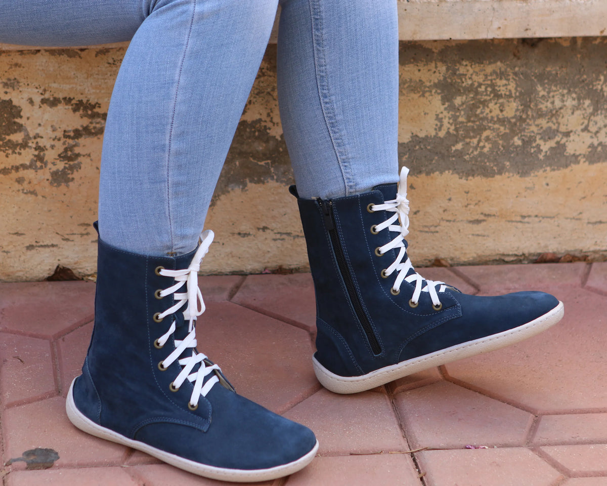 Nubuck Barefoot Long Boots Shoes – 6mm Rubber Sole – Jeans