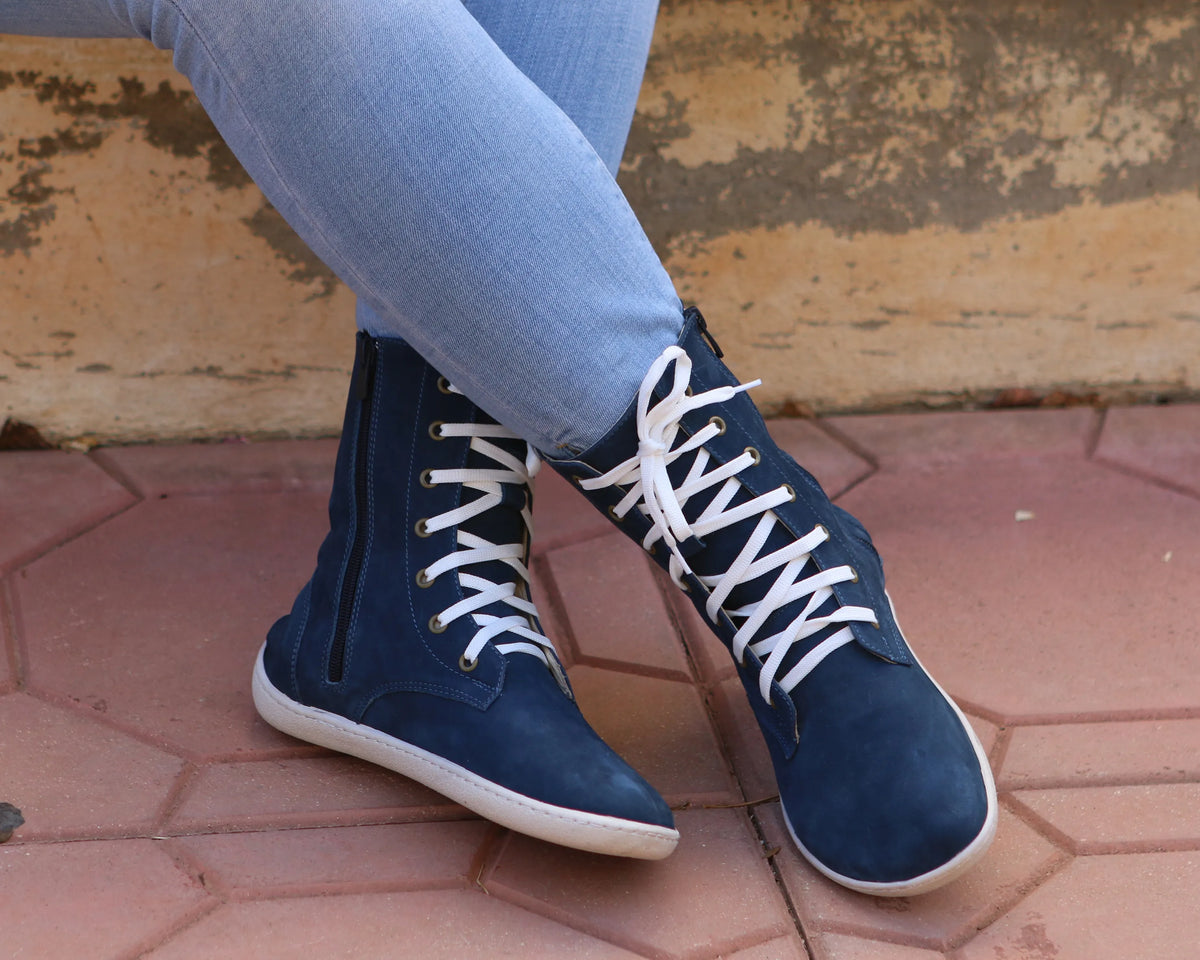 Nubuck Barefoot Long Boots Shoes – 6mm Rubber Sole – Jeans