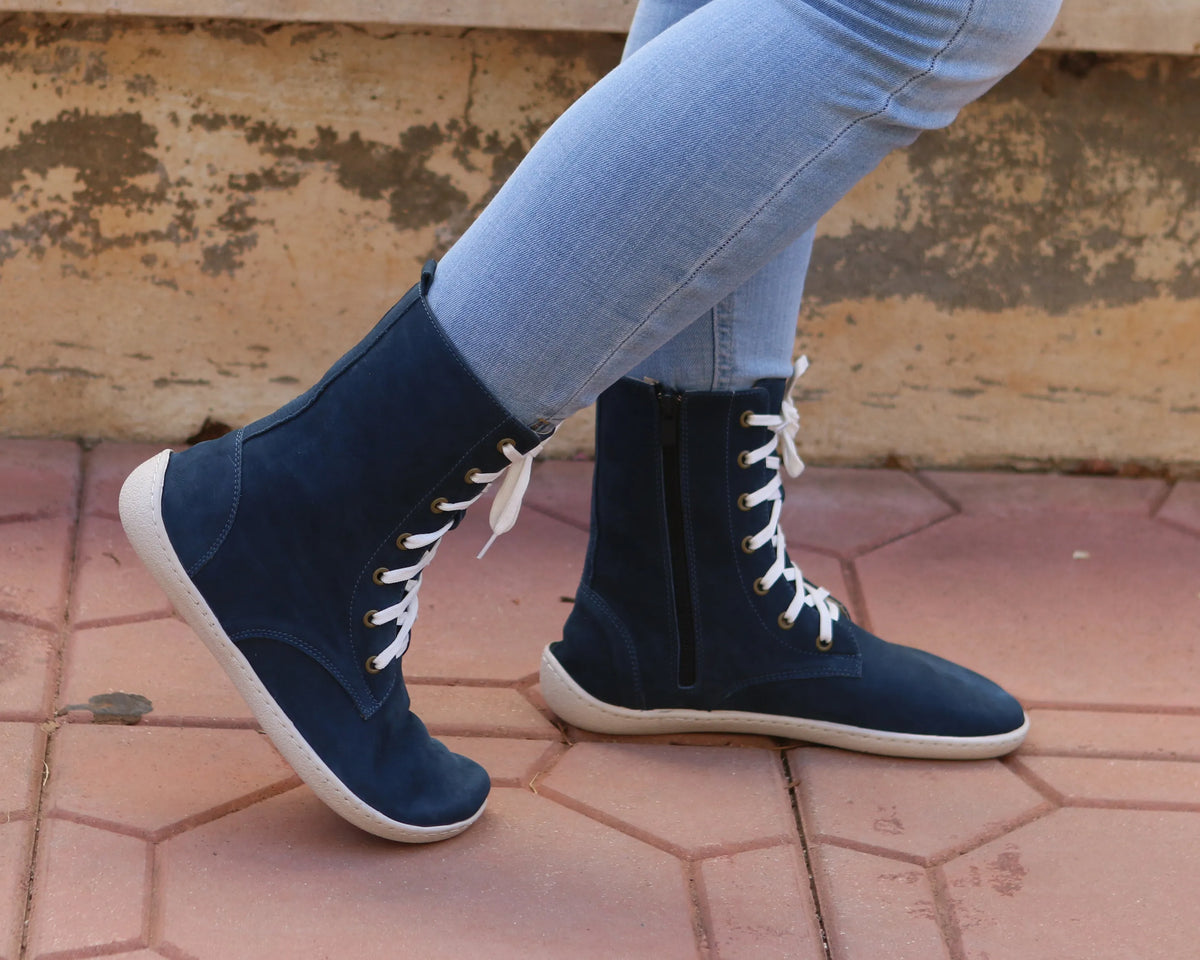 Nubuck Barefoot Long Boots Shoes – 6mm Rubber Sole – Jeans