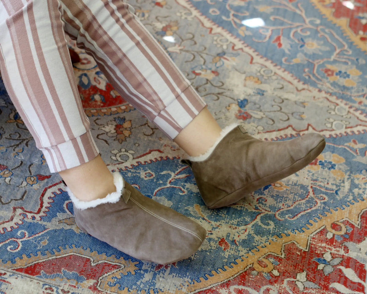 Nubuck Barefoot Home Slippers Sandals Shoes – Smoked