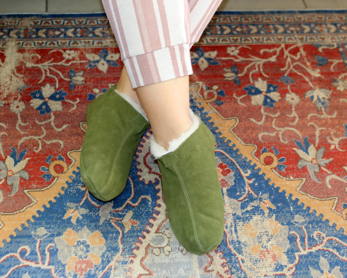 Nubuck Barefoot Home Slippers Sandals Shoes – Green