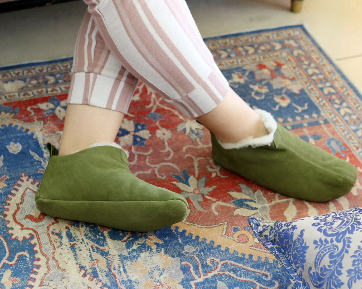 Nubuck Barefoot Home Slippers Sandals Shoes – Green