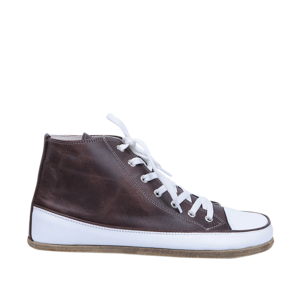 Crazy Barefoot Long Boots Converse Shoes – Classic Sole — Leather Sole – Dark Brown