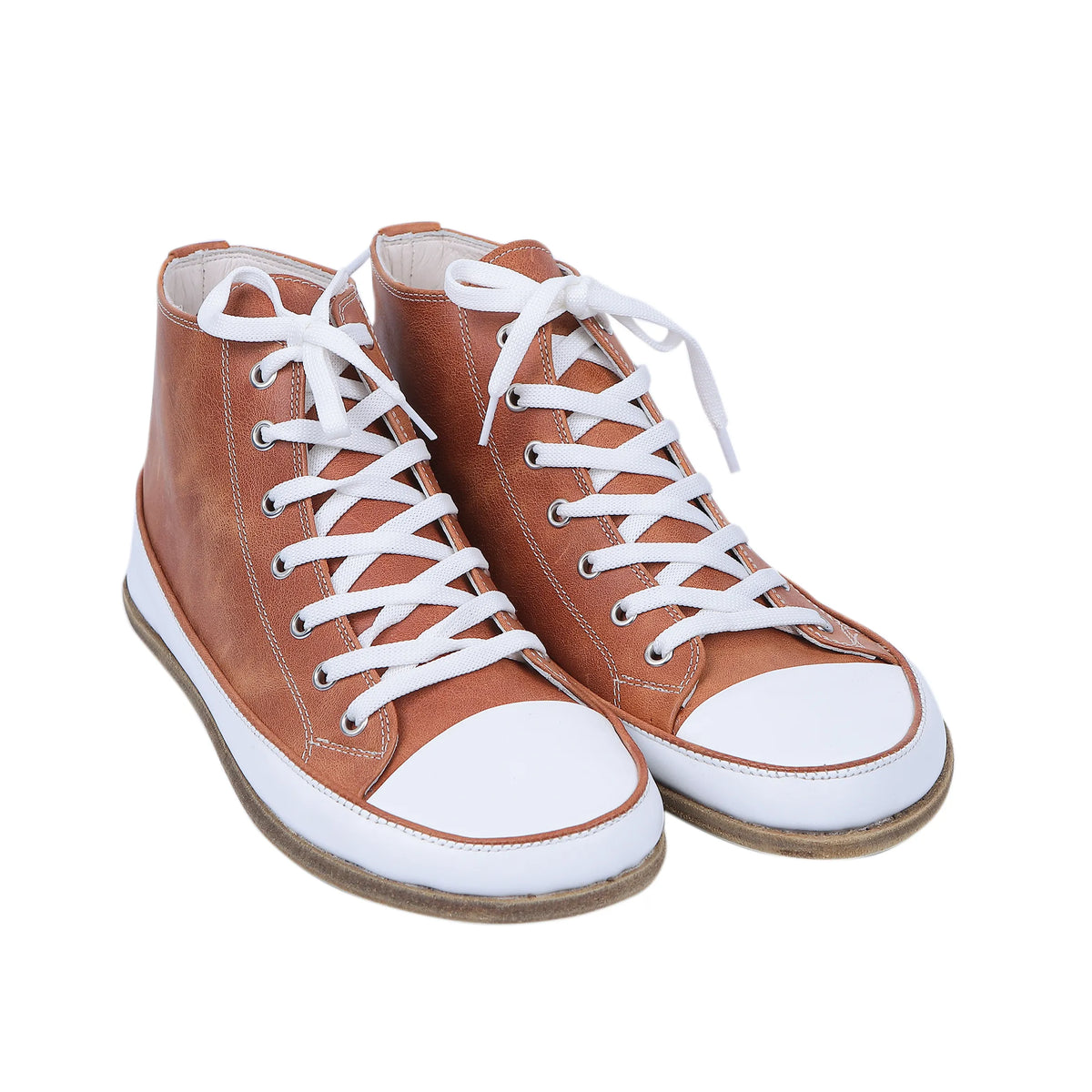 Crazy Barefoot Long Boots Converse Shoes – Classic Sole — Leather Sole – Honey Camel