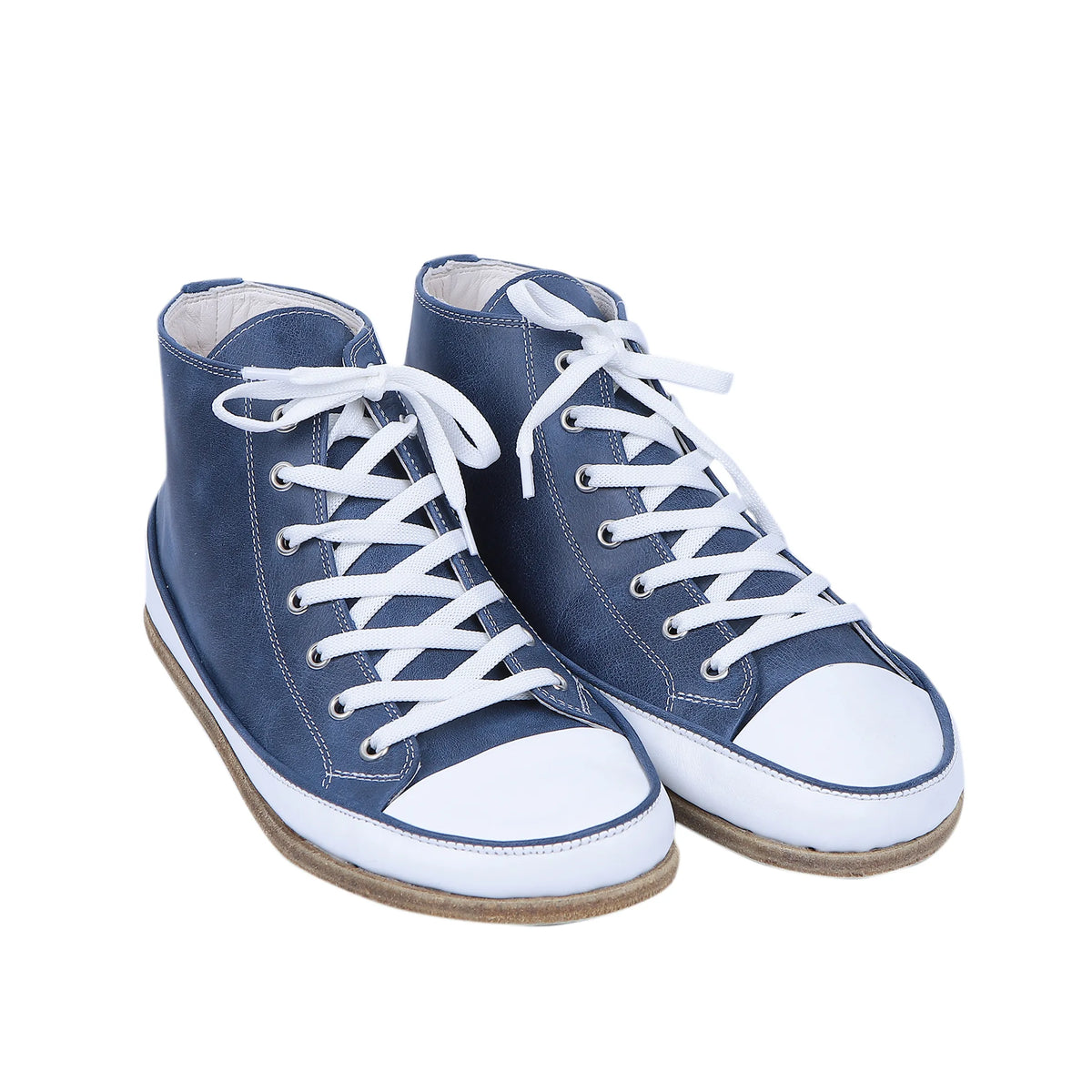 Crazy Barefoot Long Boots Converse Shoes – Classic Sole — Leather Sole – Navy Blue