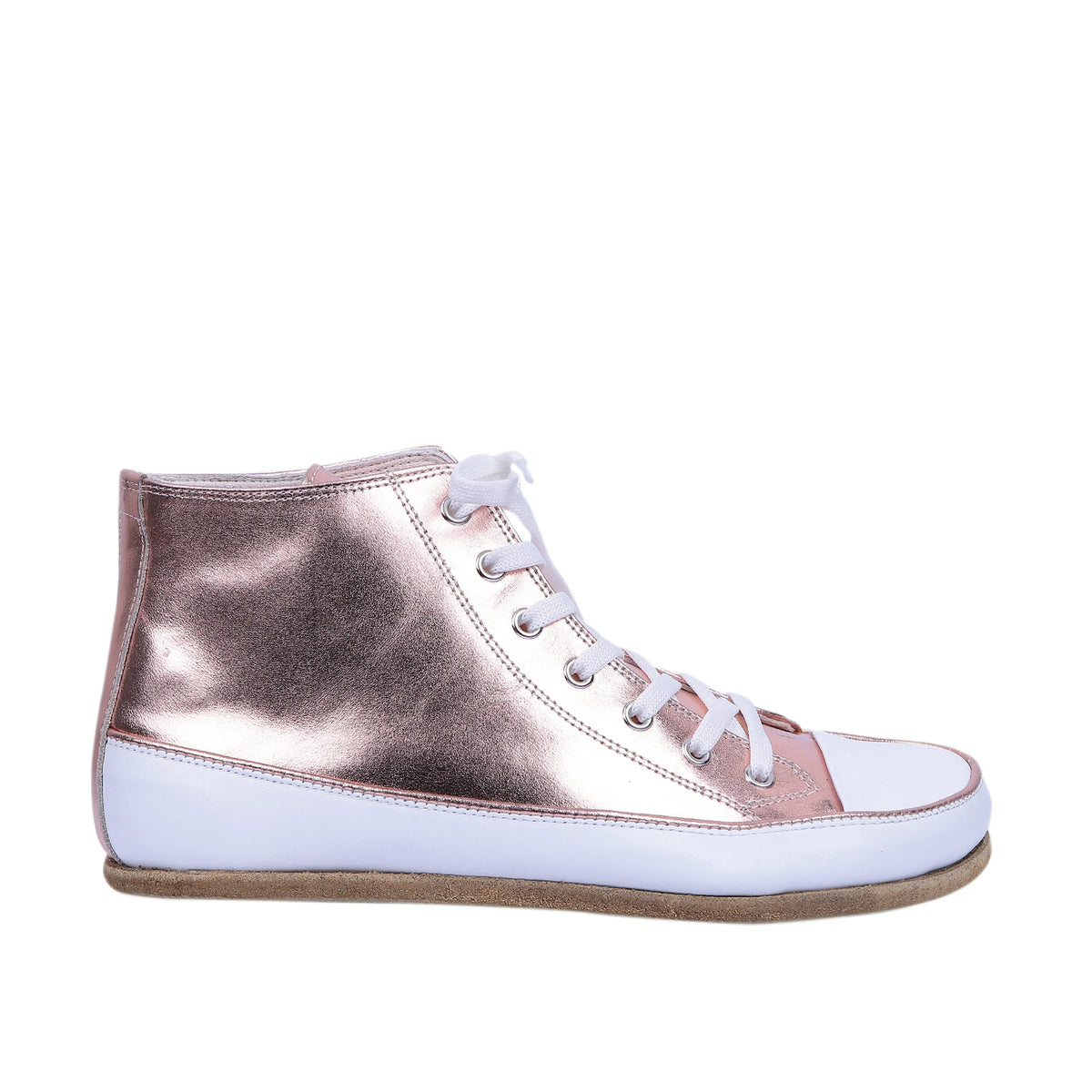 Bright Barefoot Long Boots Converse Shoes – Classic Sole — Leather Sole – Rose Gold