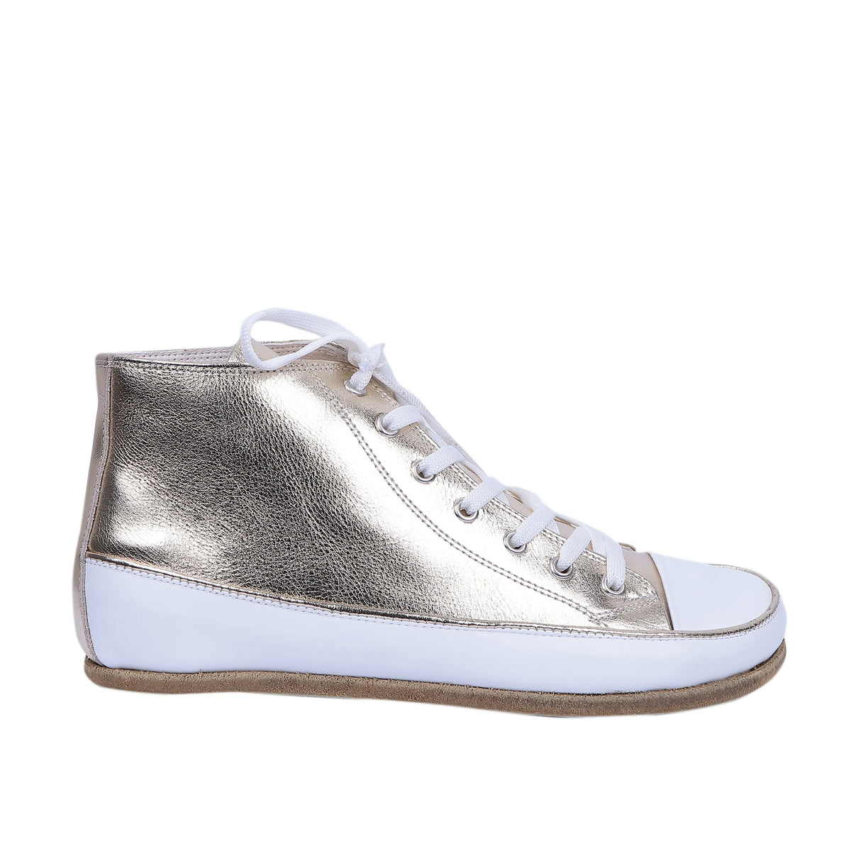 Bright Barefoot Long Boots Converse Shoes – Classic Sole — Leather Sole – Gold