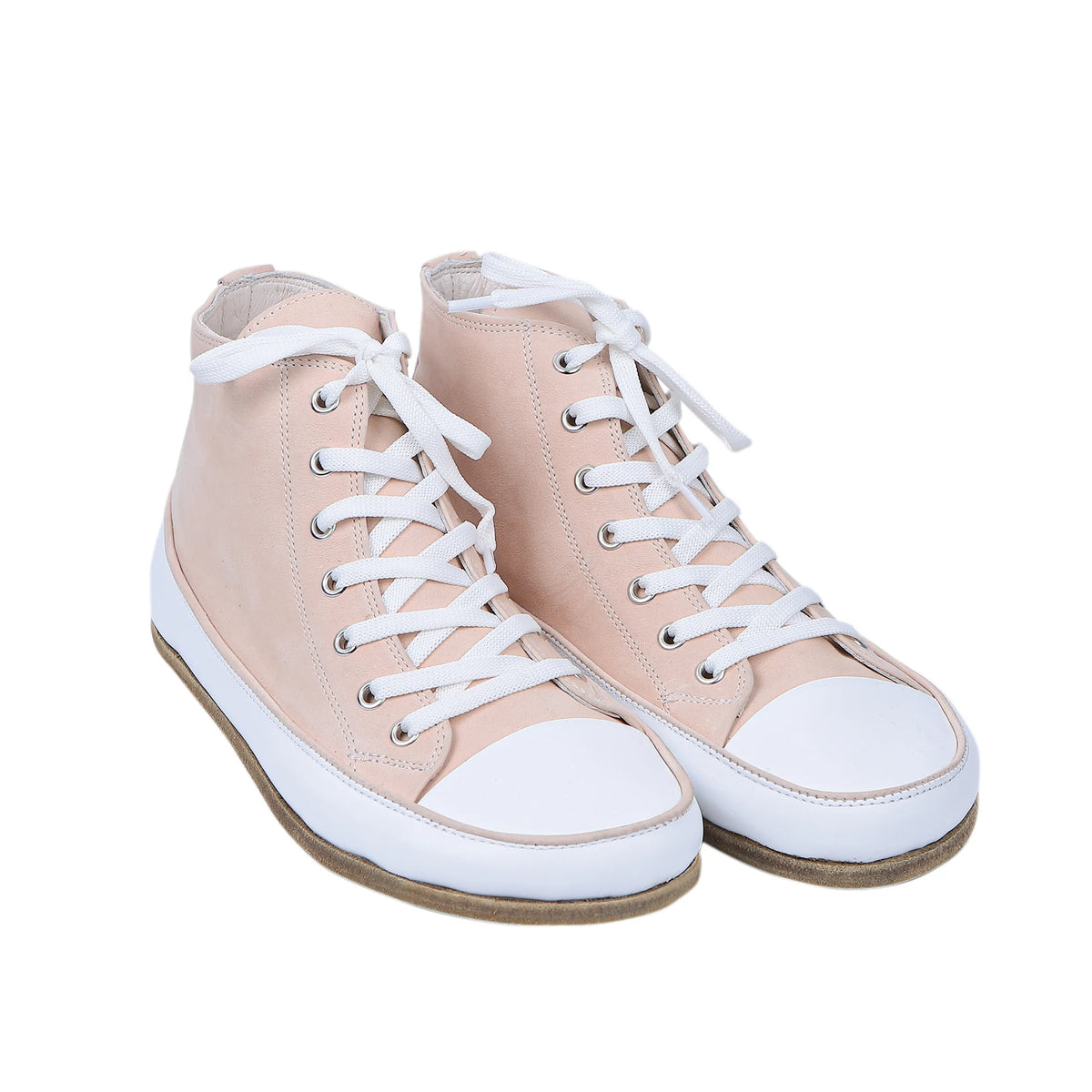 Nubuck Barefoot Long Boots Converse Shoes – Classic Sole — Leather Sole – Cream
