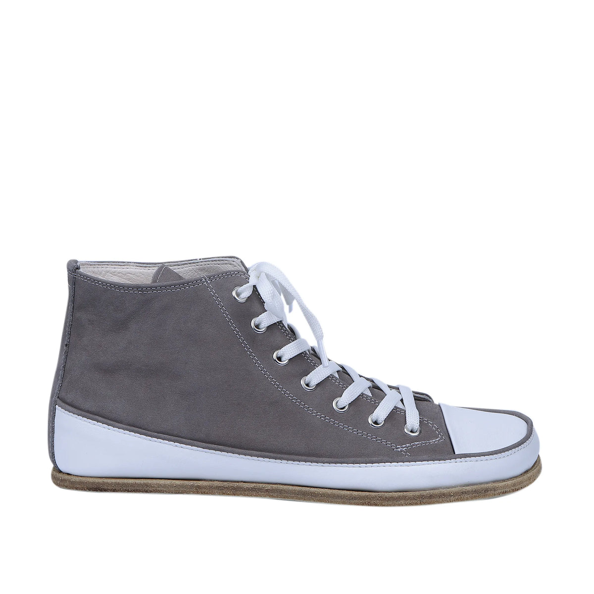 Nubuck Barefoot Long Boots Converse Shoes – Classic Sole — Leather Sole – Gray