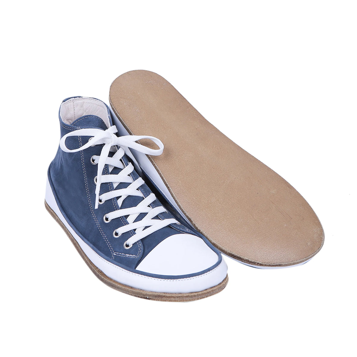Nubuck Barefoot Long Boots Converse Shoes – Classic Sole — Leather Sole – Jeans