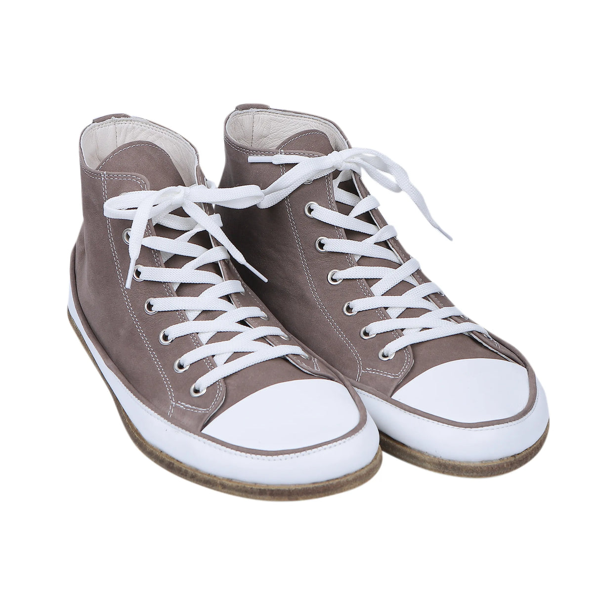 Nubuck Barefoot Long Boots Converse Shoes – Classic Sole — Leather Sole – Smoked