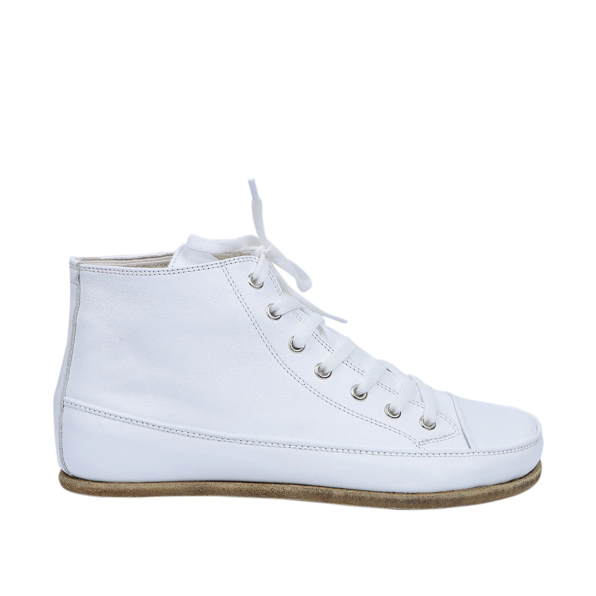 Smooth Barefoot Long Boots Converse Shoes – Classic Sole — Leather Sole – Full White