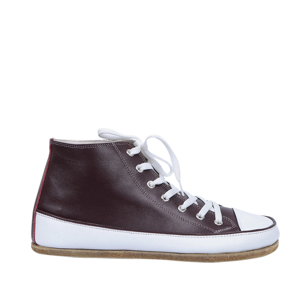 Smooth Barefoot Long Boots Converse Shoes – Classic Sole — Leather Sole – Burgundy