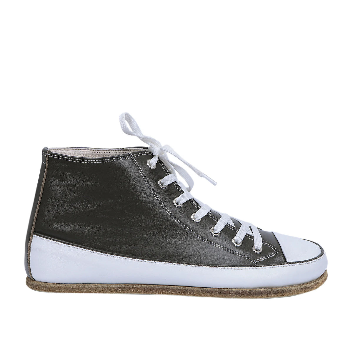 Smooth Barefoot Long Boots Converse Shoes – Classic Sole — Leather Sole – Olive Green