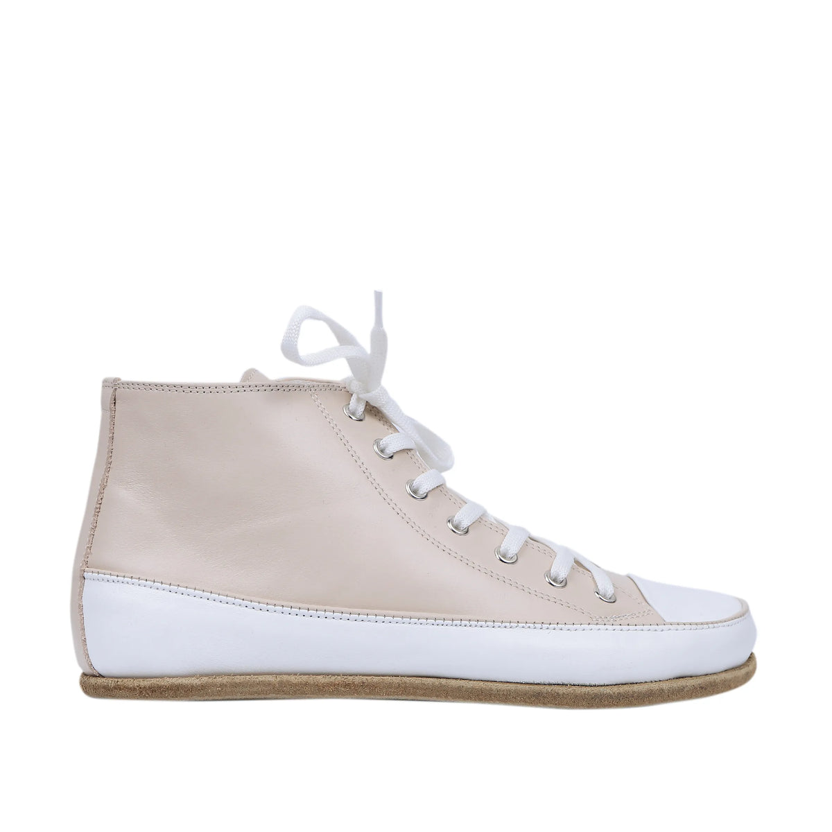 Smooth Barefoot Long Boots Converse Shoes – Classic Sole — Leather Sole – Cream
