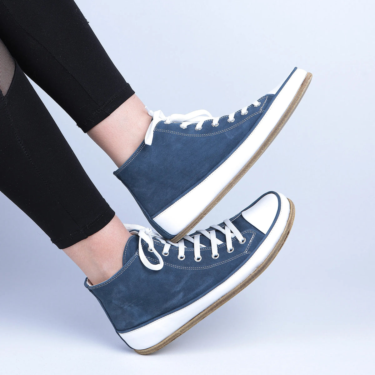 Nubuck Barefoot Long Boots Converse Shoes – Classic Sole — Leather Sole – Jeans