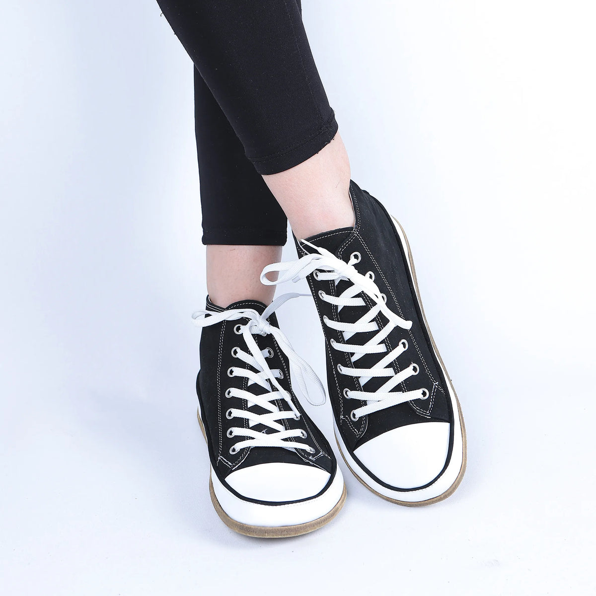 Nubuck Barefoot Long Boots Converse Shoes – Classic Sole — Leather Sole – Black