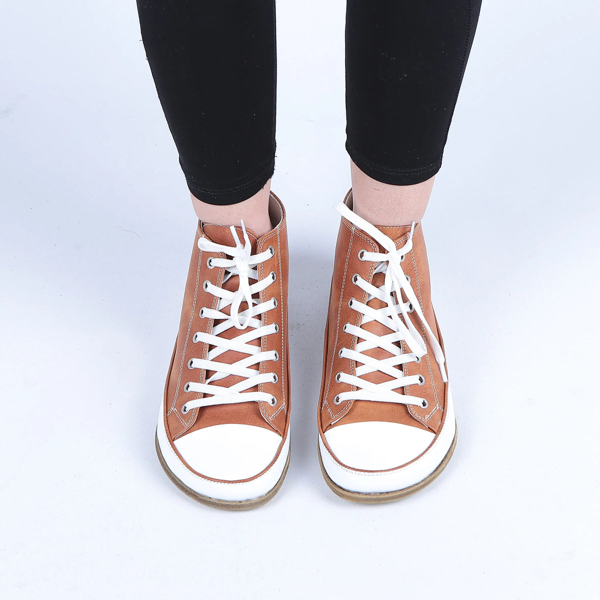 Crazy Barefoot Long Boots Converse Shoes – Classic Sole — Leather Sole – Honey Camel