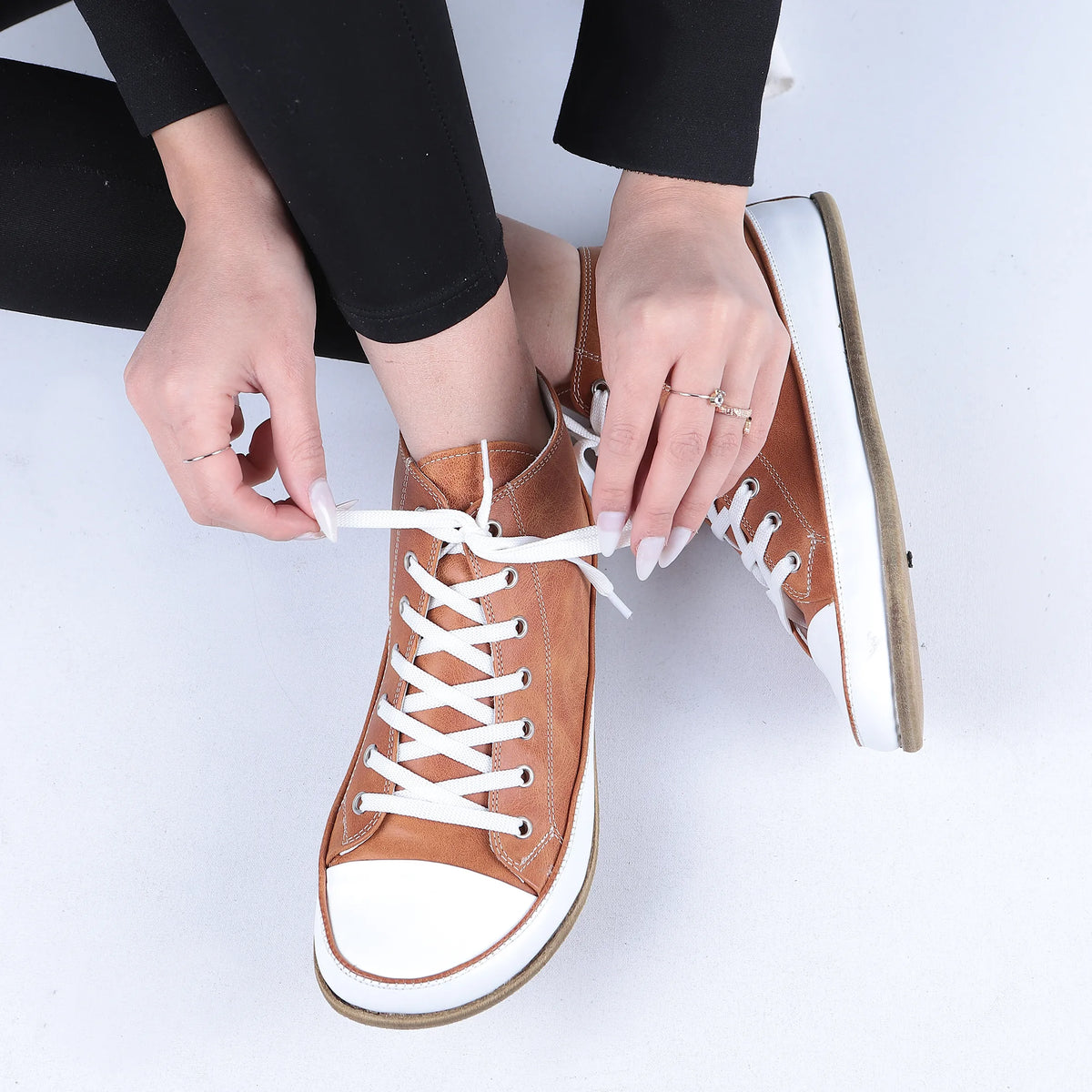 Crazy Barefoot Long Boots Converse Shoes – Classic Sole — Leather Sole – Honey Camel