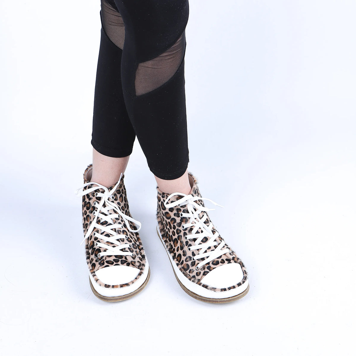 Hair Barefoot Long Boots Converse Shoes – Classic Sole — Leather Sole – Leopard