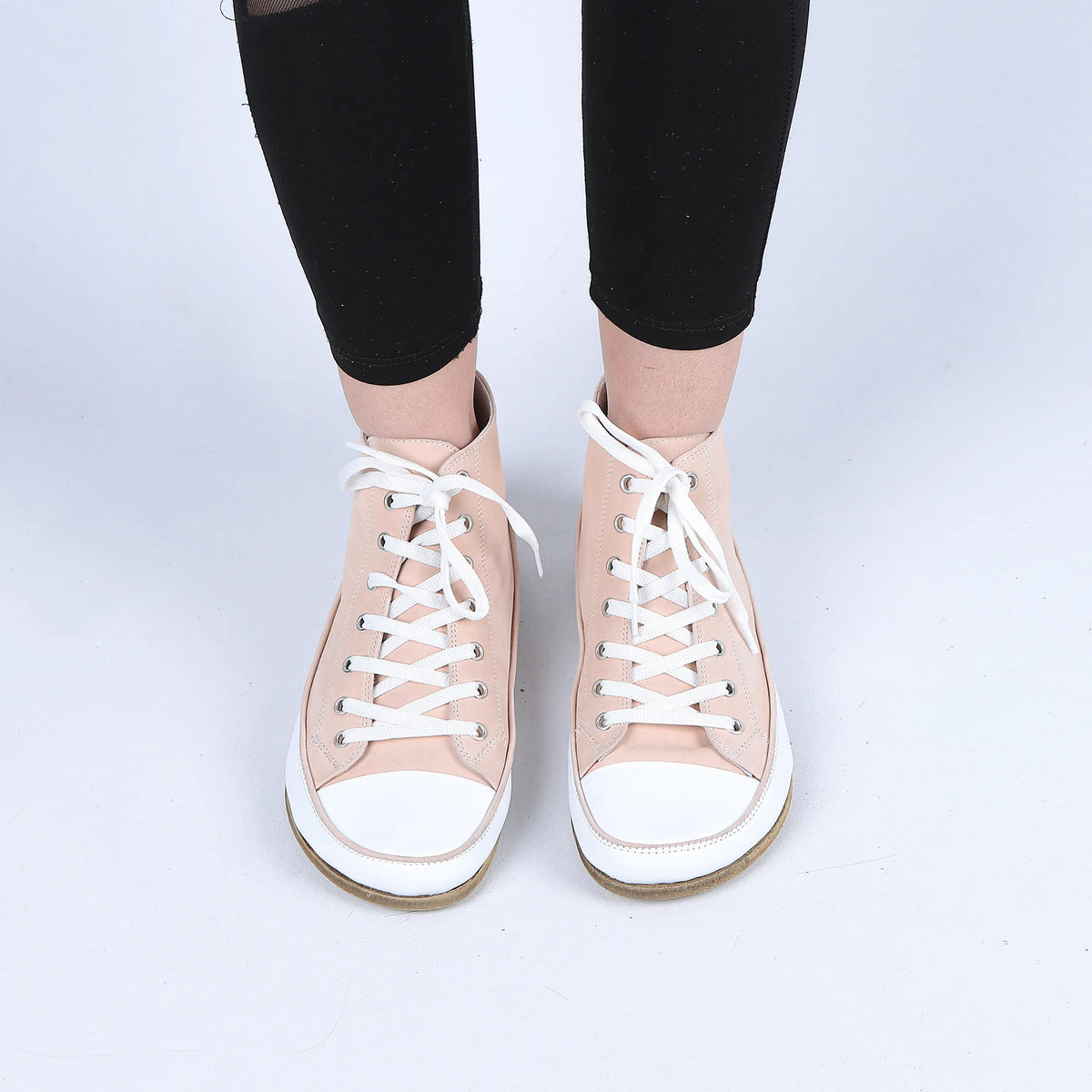 Nubuck Barefoot Long Boots Converse Shoes – Classic Sole — Leather Sole – Cream