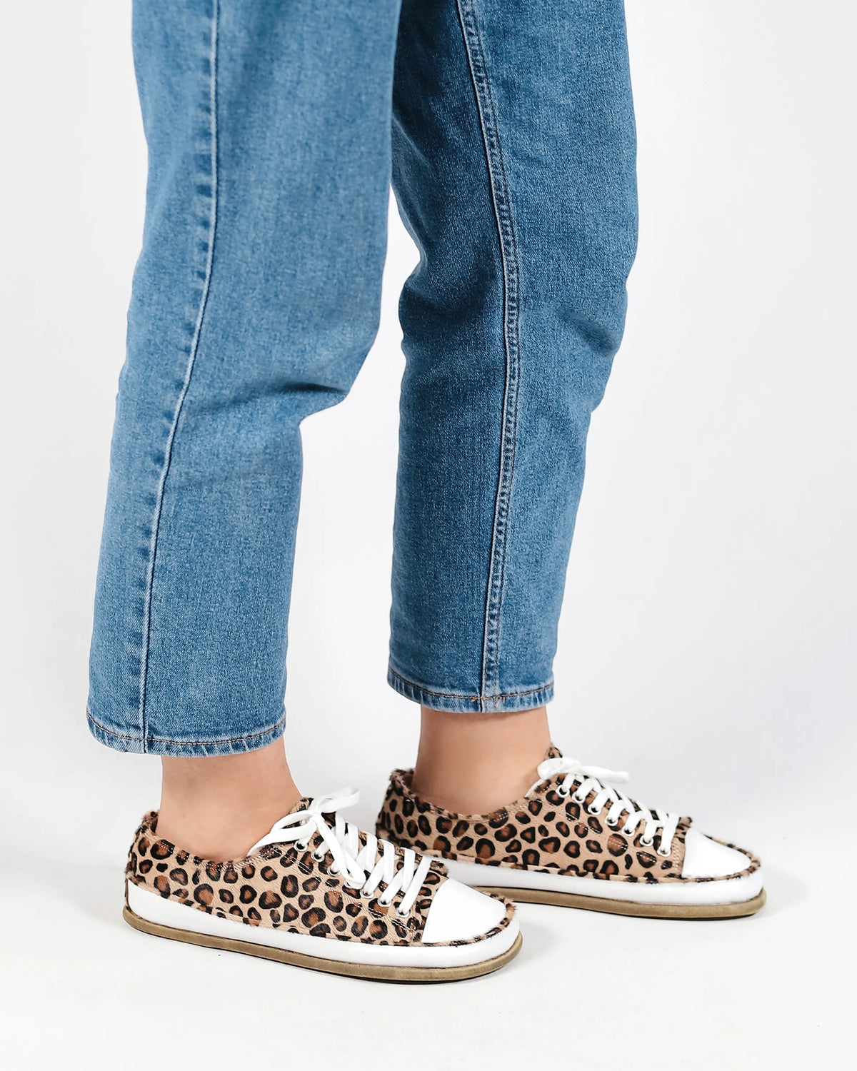 Hair Barefoot Converse Shoes – Classic Sole — Leather Sole – Leopard