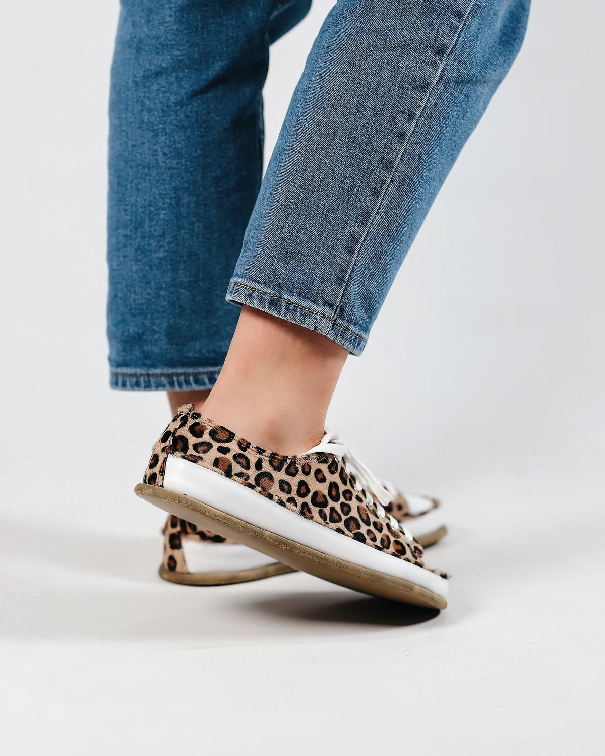 Hair Barefoot Converse Shoes – Classic Sole — Leather Sole – Leopard