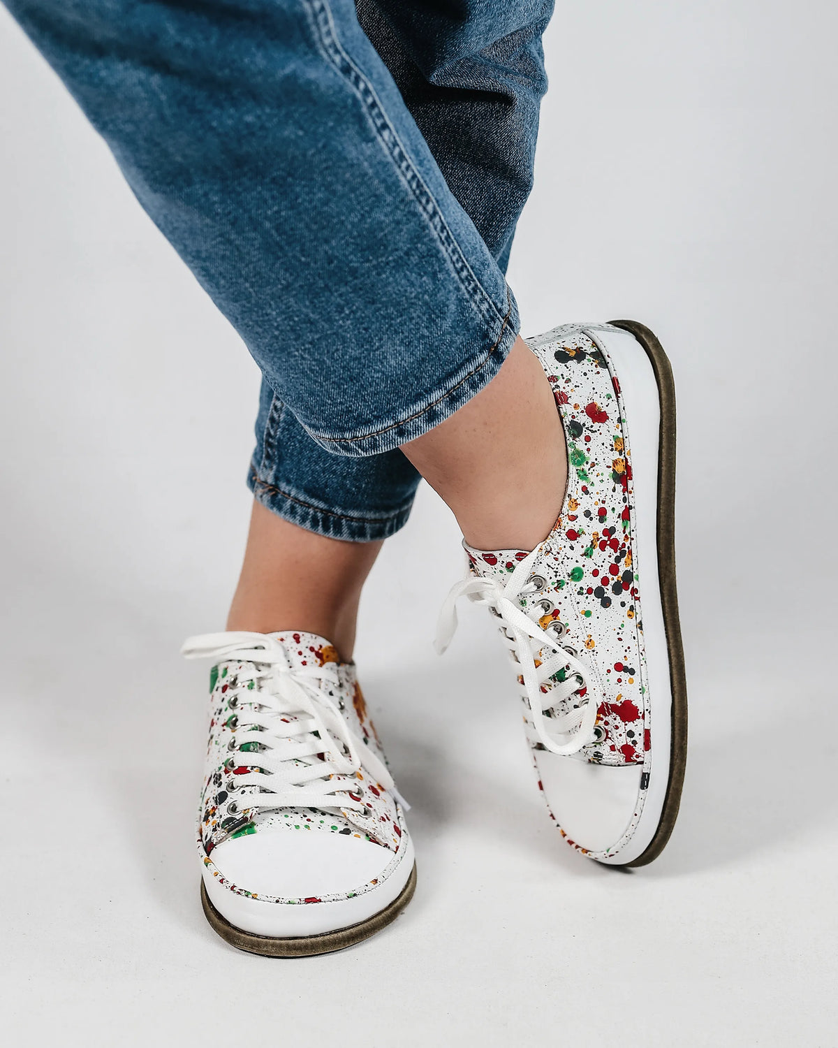 Splanter Barefoot Converse Shoes – Classic Sole — Leather Sole – White