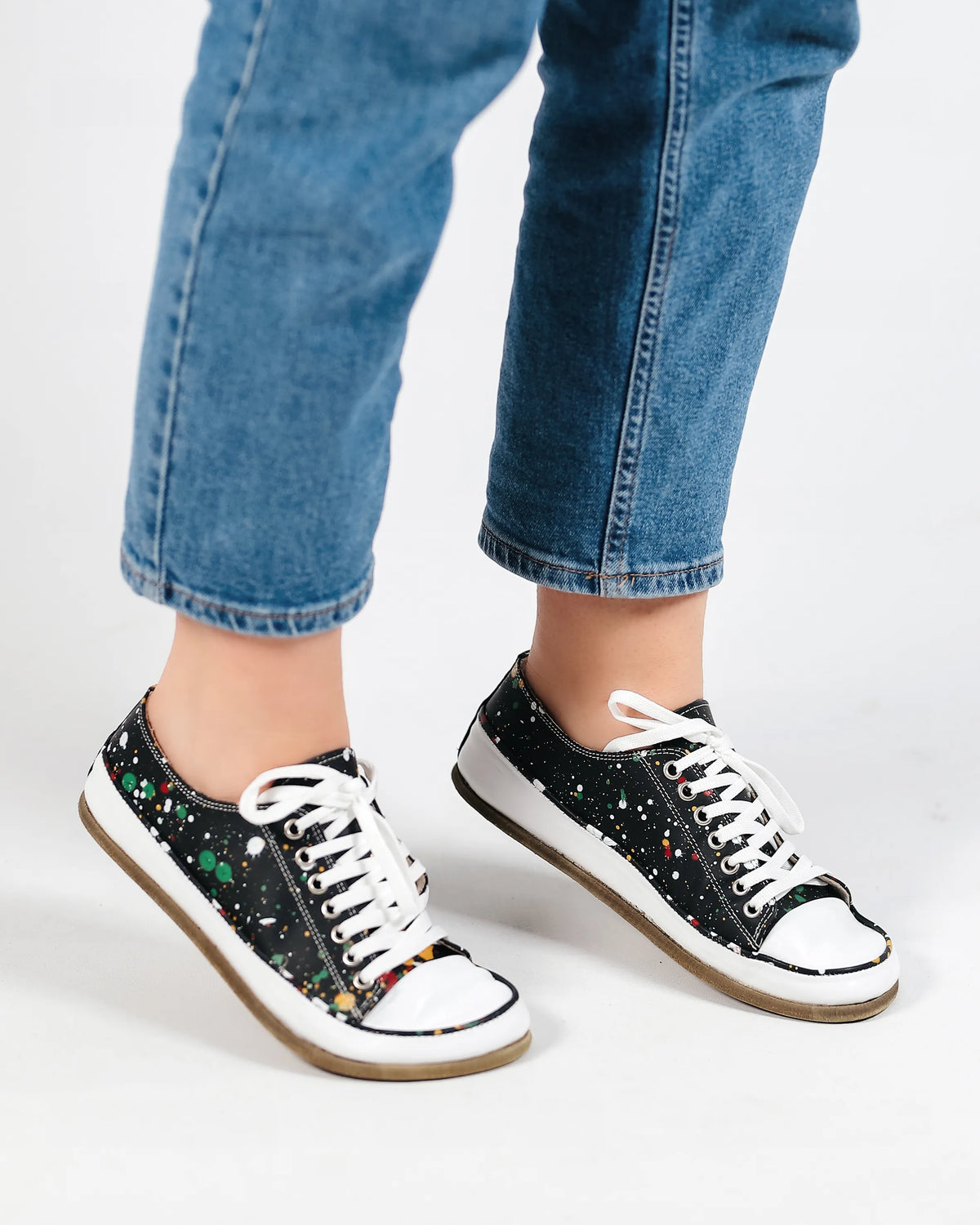 Splanter Barefoot Converse Shoes – Classic Sole — Leather Sole – Black