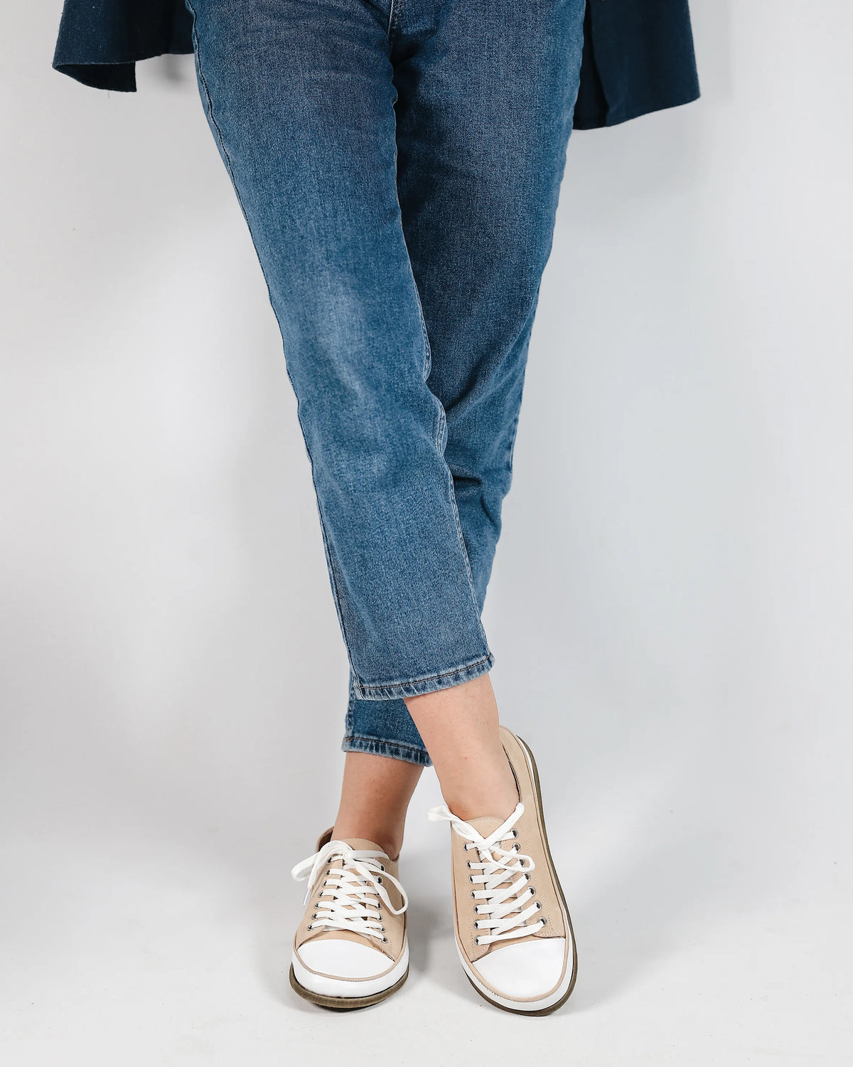 Nubuck Barefoot Converse Shoes – Classic Sole — Leather Sole – Cream