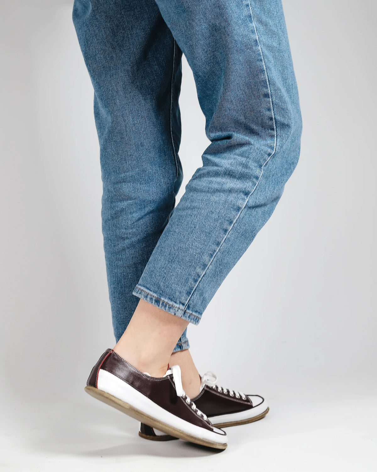 Smooth Barefoot Converse Shoes – Classic Sole — Leather Sole – Burgundy