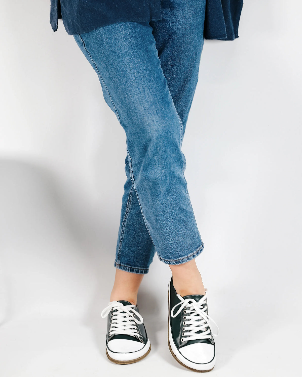 Smooth Barefoot Converse Shoes – Classic Sole — Leather Sole – Green
