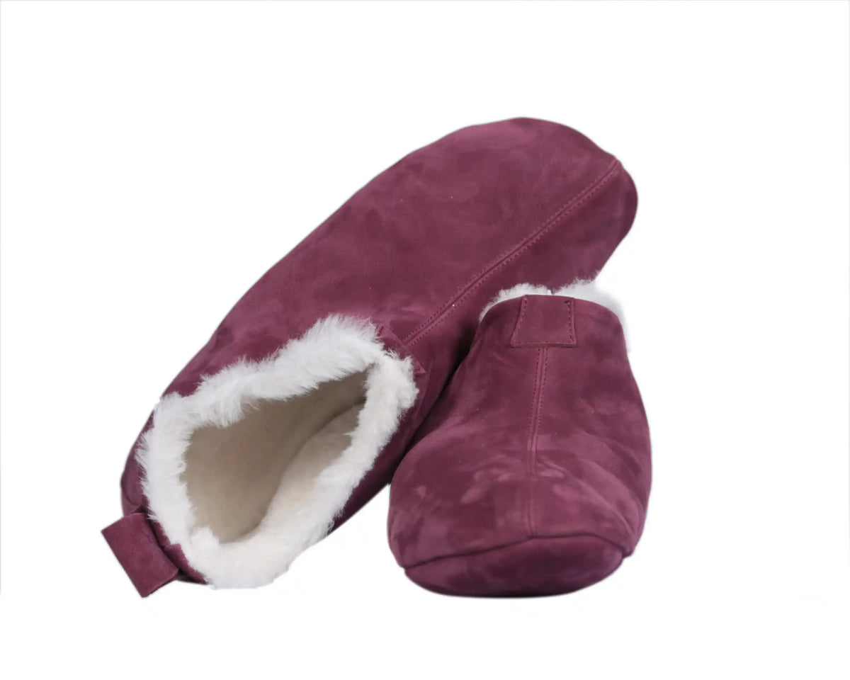 Nubuck Barefoot Home Slippers Sandals Shoes – Burgundy