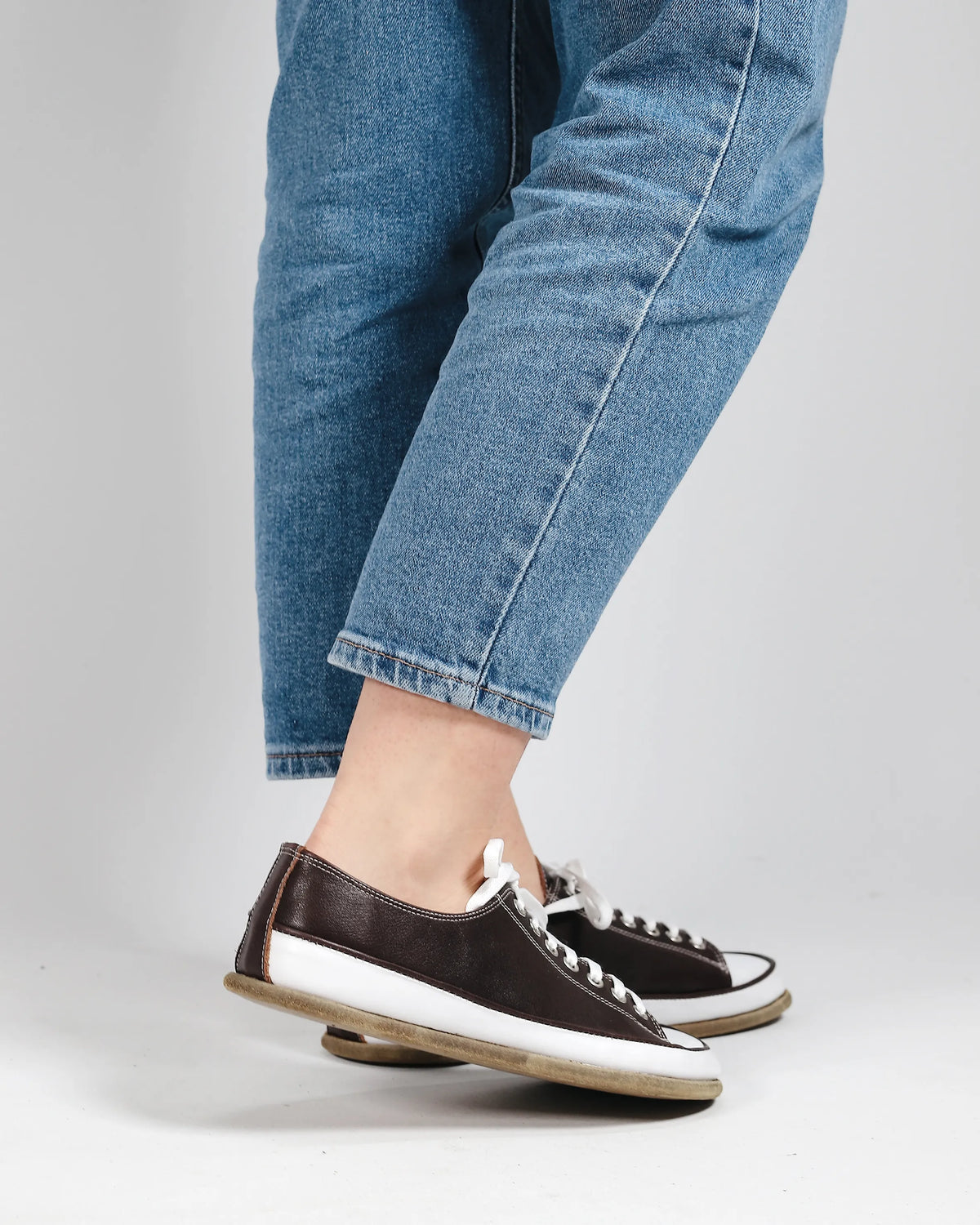 Smooth Barefoot Converse Shoes – Classic Sole — Leather Sole – Dark Brown
