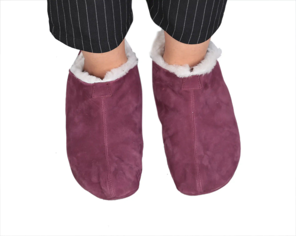 Nubuck Barefoot Home Slippers Sandals Shoes – Burgundy
