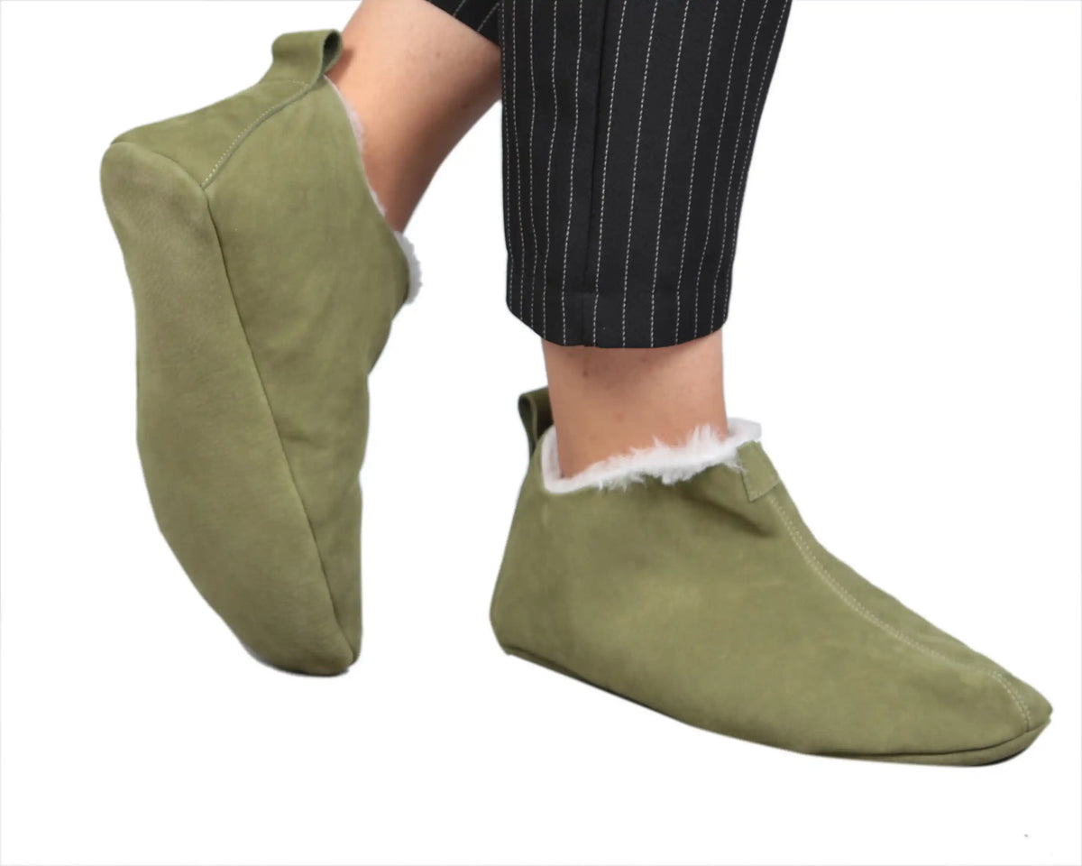 Nubuck Barefoot Home Slippers Sandals Shoes – Green
