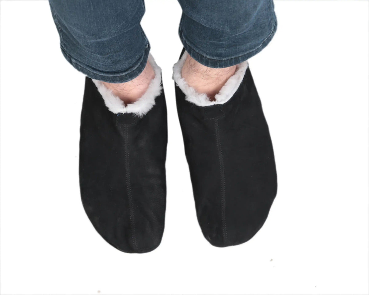 Nubuck Barefoot Home Slippers Sandals Shoes – Black