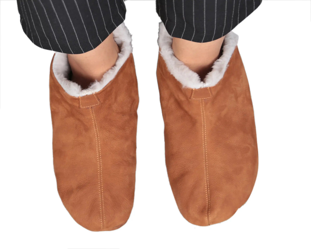 Nubuck Barefoot Home Slippers Sandals Shoes – Tan