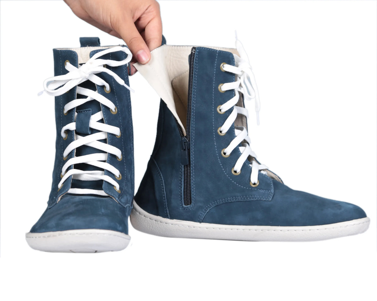 Nubuck Barefoot Long Boots Shoes – 6mm Rubber Sole – Jeans