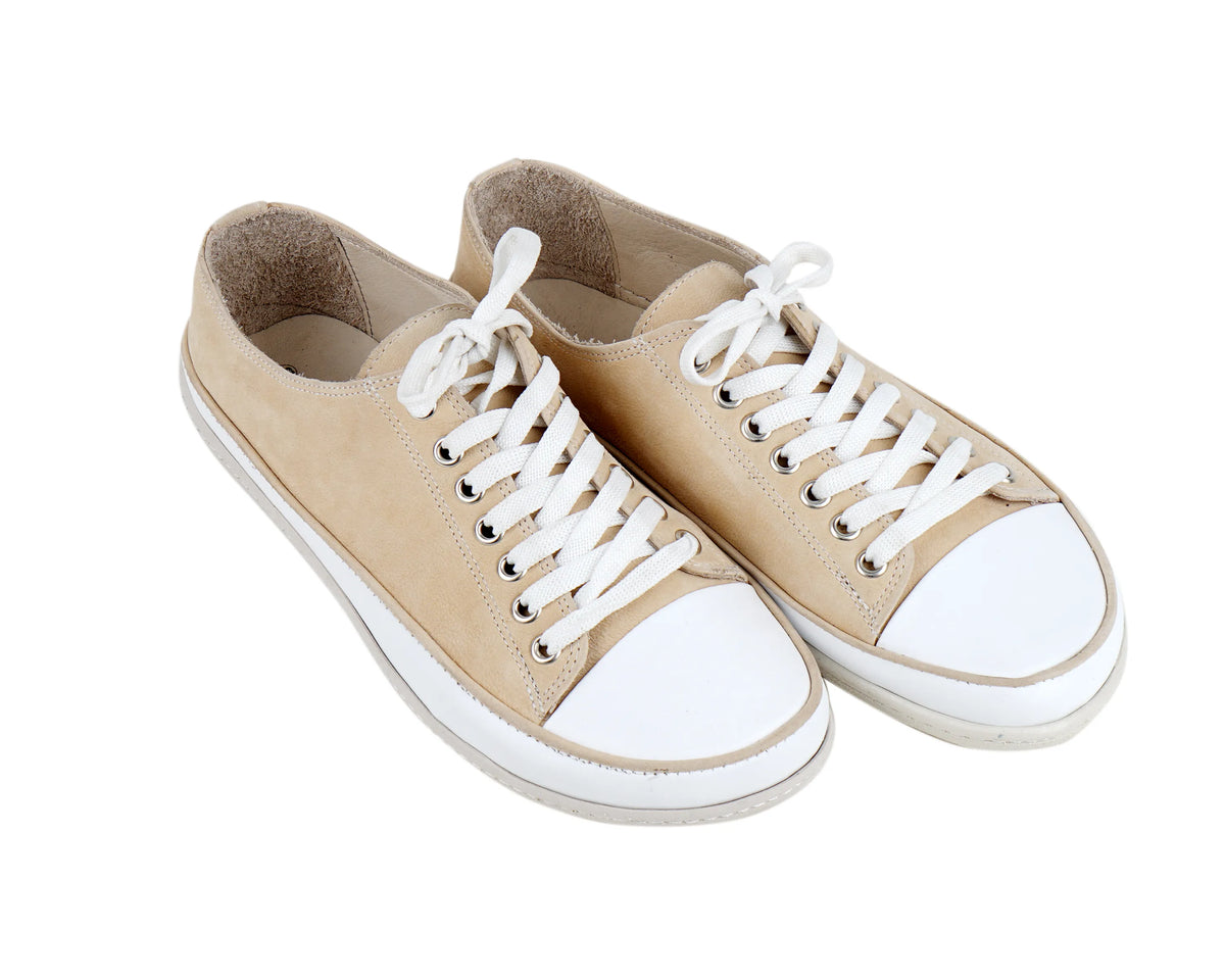 Nubuck Barefoot Converse Shoes – 6mm Rubber Sole – Cream