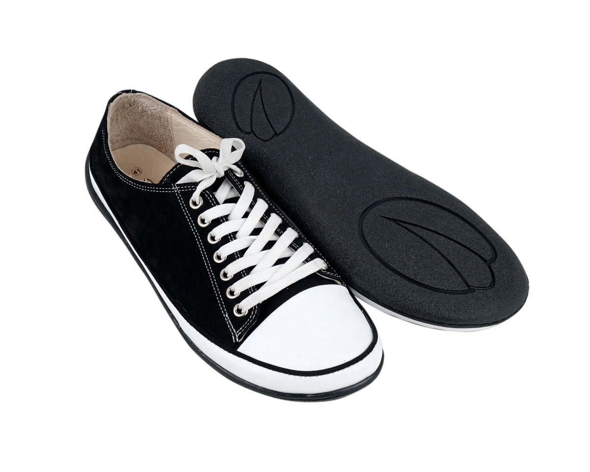 Nubuck Barefoot Converse Shoes – 6mm Rubber Sole – Black