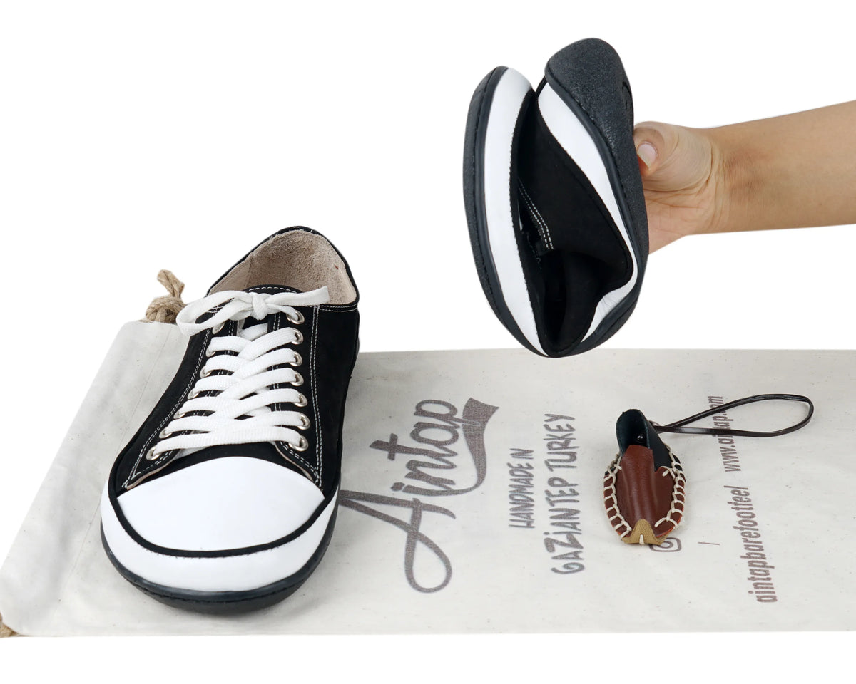 Nubuck Barefoot Converse Shoes – 6mm Rubber Sole – Black
