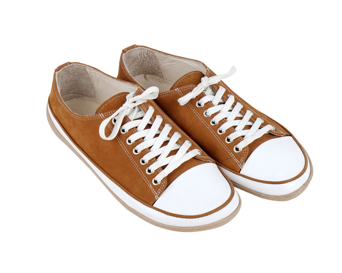 Nubuck Barefoot Converse Shoes – 6mm Rubber Sole – Tan