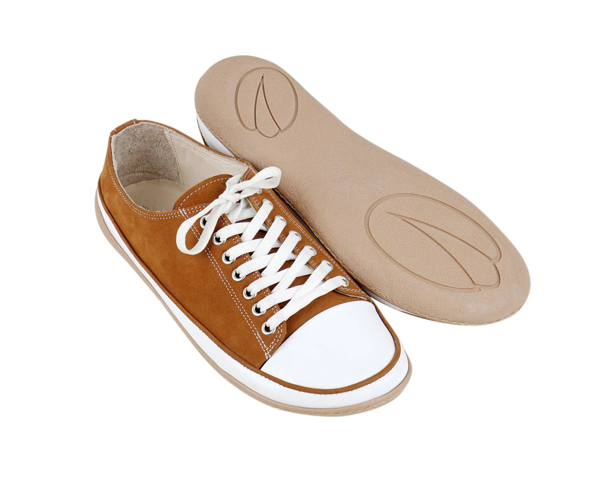 Nubuck Barefoot Converse Shoes – 6mm Rubber Sole – Tan