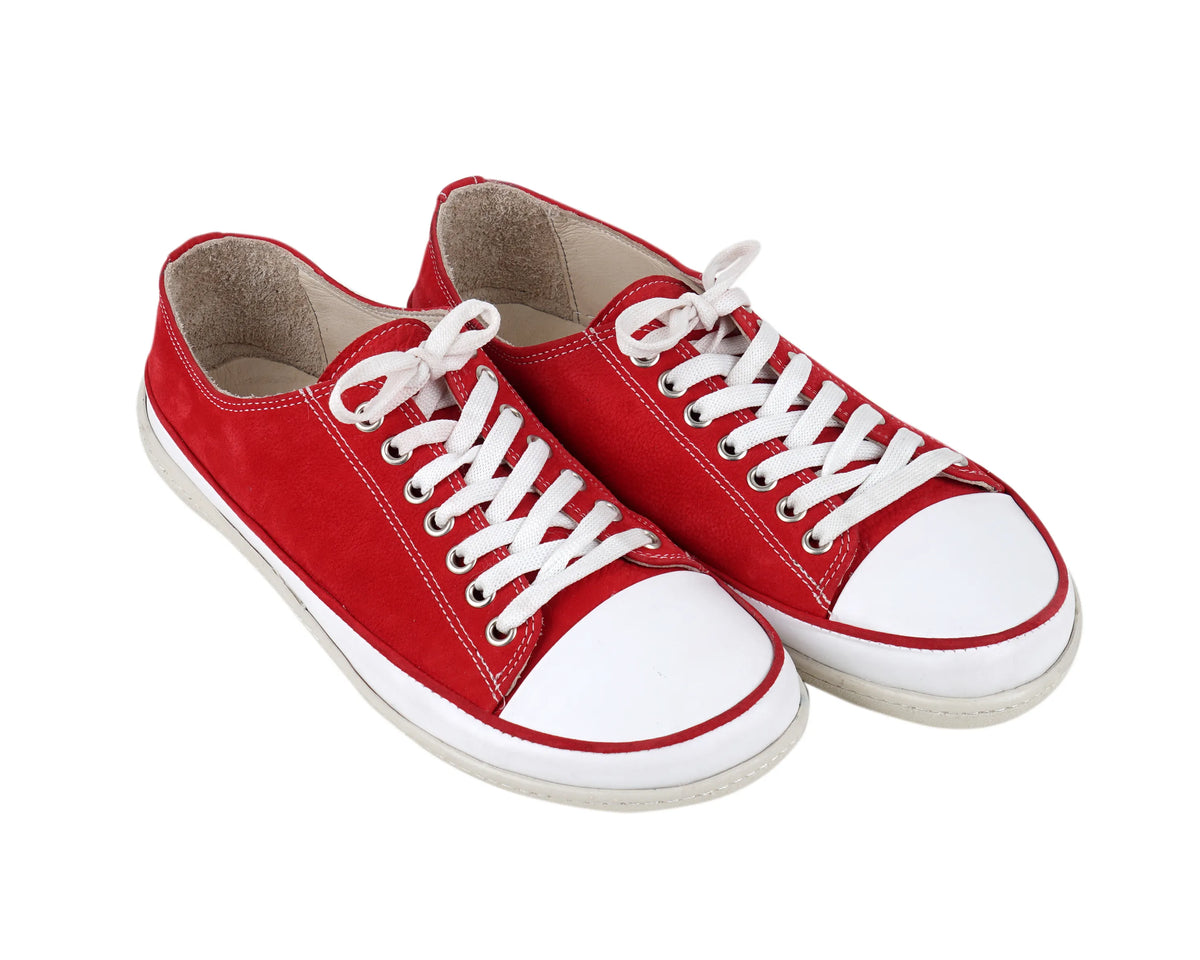 Nubuck Barefoot Converse Shoes – 6mm Rubber Sole – Red